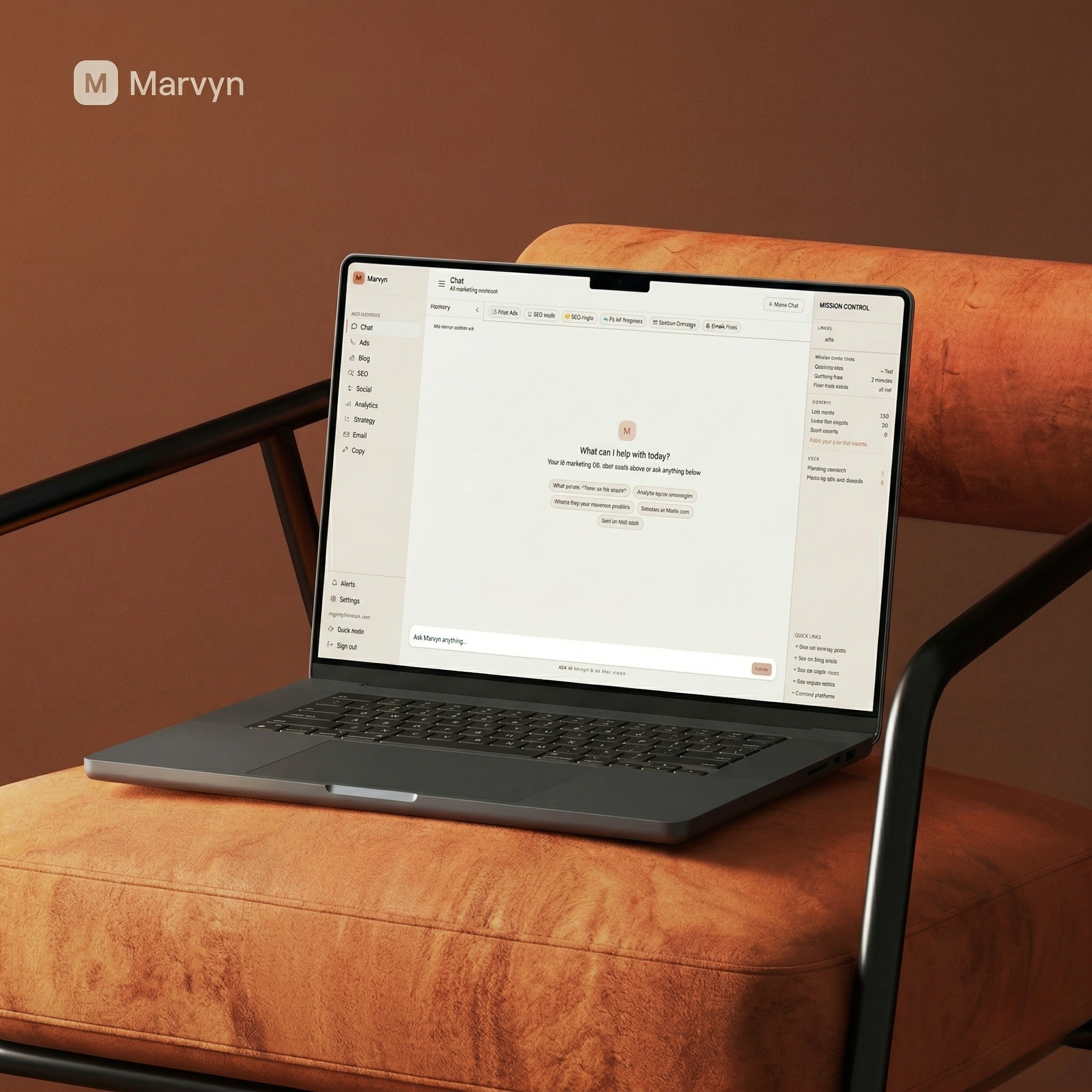 Marvyn dashboard preview on laptop